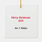 あなたのペットはウェットノーズのトナカイのペットの写真 セラミックオーナメント (裏面)