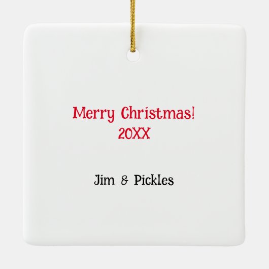 あなたのペットはウェットノーズのトナカイのペットの写真 セラミックオーナメント (裏面)