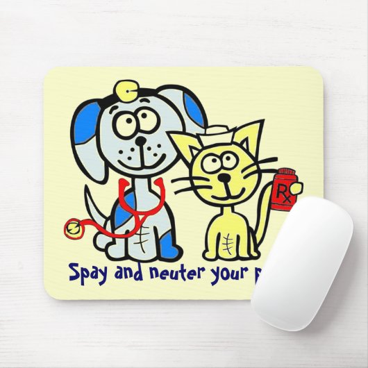 あなたのペットを卵巣摘出し、中性化して下さい! マウスパッド (マウス)