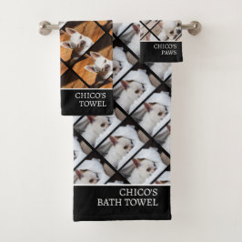 あなたのペットカスタム犬の写真chihuahuaパターン名 バスタオルセット