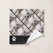 あなたのペットカスタム犬の写真chihuahuaパターン名 バスタオルセット (ウォッシュタオル)