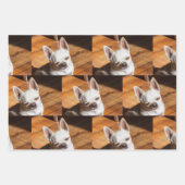 あなたのペットカスタム犬の3 photo chihua patternギフト ラッピングペーパーシート (正面3)