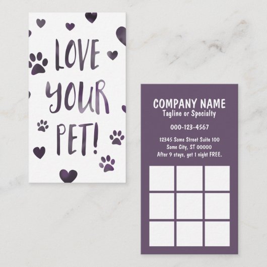 あなたのペットスタンプカード《写真》ぼけ味を愛して下さい 名刺 (正面/裏面)