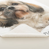 あなたのペットポートレートシーズー(犬)Tzu犬を追加パーソナライズされた シェルパブランケット (3/4)