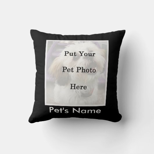あなたのペット写真および名前のための装飾用クッションの場所 クッション (裏面)