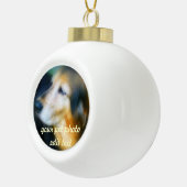 あなたのペット写真のクリスマスの球のオーナメント セラミックボールオーナメント (右)