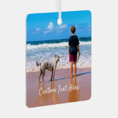 あなたのペット写真クリスマスオーナメントとカスタム文字 メタルオーナメント (正面右)