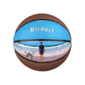 あなたのペット写真バスケットボールギフト名前をカスタムする ミニバスケットボール (正面)