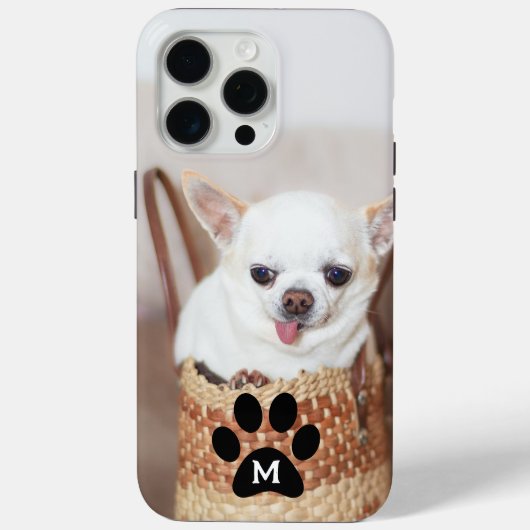 あなたのペット犬の子犬のカスタム写真chihuahuaモノグラム Case-Mate iPhoneケース (裏面)