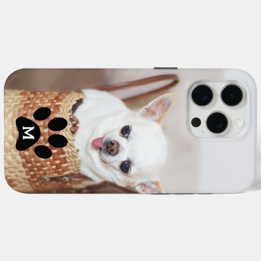 あなたのペット犬の子犬のカスタム写真chihuahuaモノグラム Case-Mate iPhoneケース (裏面 (横))