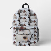 あなたのペット犬の子犬カスタムの写真チワワと文字 プリントバックパック (正面)