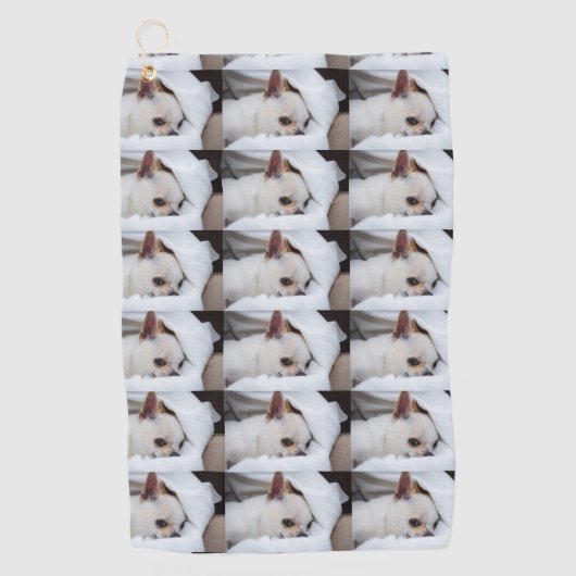 あなたのペット犬の子犬カスタムの写真chihuaパターン ゴルフタオル (正面)