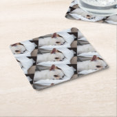 あなたのペット犬の子犬カスタムの写真chihuaパターン スクエアペーパーコースター (アングル)