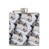 あなたのペット犬の子犬カスタムの写真chihuaパターン フラスク (正面)