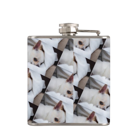 あなたのペット犬の子犬カスタムの写真chihuaパターン フラスク (裏面)