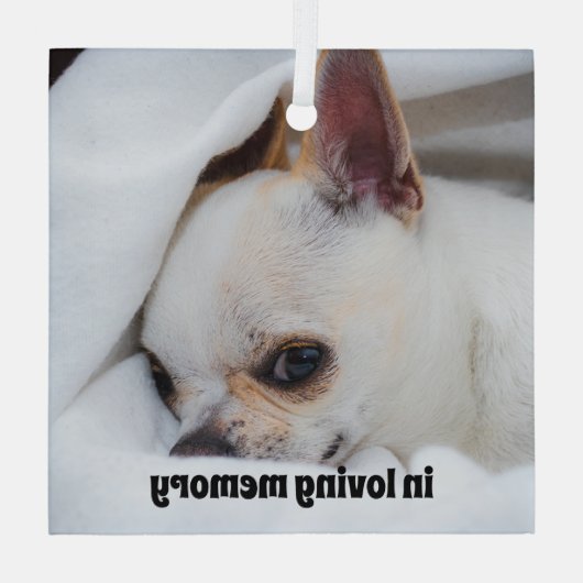 あなたのペット犬の子犬カスタムの写真chihuahua ガラスオーナメント (裏面)
