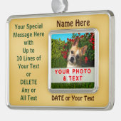 あなたのペット、パーソナライズな犬の額縁のオーナメント シルバープレートフレームオーナメント (左)