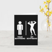 あなたのボーイフレンドvsマイおもしろいボディビルジムデザイン カード (黄色い花)