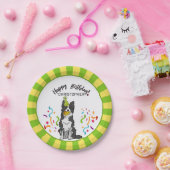 あなたのボーダーコリー犬のパーティーとのハッピーバースデー ペーパープレート (パーティー)