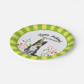 あなたのボーダーコリー犬のパーティーとのハッピーバースデー ペーパープレート (アングル)