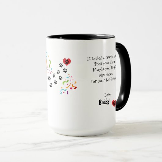 あなたのボーダーコリー犬の相棒からのハッピーバースデー マグカップ (正面右)
