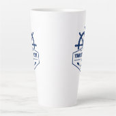 あなたのボートの名前といかりオーアーズヘルム2サイド大 カフェラテマグ (正面)