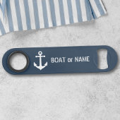 あなたのボートまたは名前航海のヴィンテージいかり青 スピード栓抜き