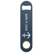 あなたのボートまたは名前航海のヴィンテージいかり青 スピード栓抜き (正面)