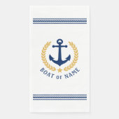 あなたのボートまたは家族の名前いかりローレルロープストライプ (正面)