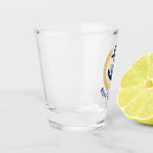 あなたのボートまたは家族の名前いかり金ゴールドスタイルローレル ショットグラス (左)