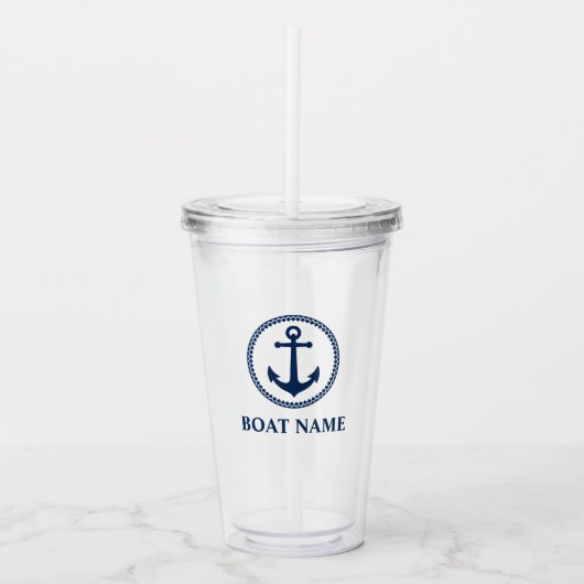 あなたのボートネームシーいかり アクリルタンブラー (正面)