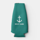 あなたのボート名いかりネイビー ボトルクーラー (正面)