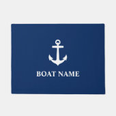 あなたのボート名いかりブルー ドアマット (正面)