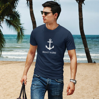 あなたのボート名いかりブルー Tシャツ