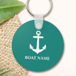 あなたのボート名いかり航海のスタイル キーホルダー<br><div class="desc">あなたのボート名または他の希望の文字とクラシックキーチェーン上の航海のスタイルいかり。</div>