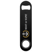 あなたのボート名いかり金ゴールドスタイルローレルブラック スピード栓抜き (正面)