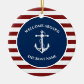 あなたのボート名いかり セラミックオーナメント (正面)