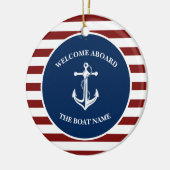 あなたのボート名いかり セラミックオーナメント (左)