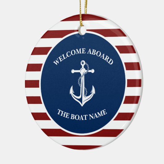 あなたのボート名いかり セラミックオーナメント (左)