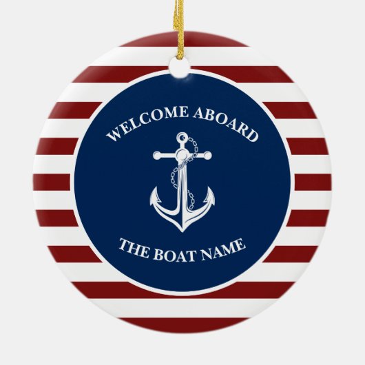 あなたのボート名いかり セラミックオーナメント (裏面)