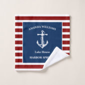 あなたのボート名いかり バスタオルセット (ウォッシュタオル)