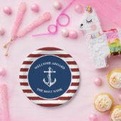 あなたのボート名いかり ペーパープレート (パーティー)