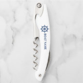 あなたのボート名は白のホイールヘルムを出荷 ソムリエナイフ (正面)