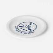 あなたのボート名または文字いかり&クロストオール ペーパープレート (アングル)