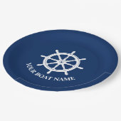 あなたのボート名または文字船ホイールヘルム ペーパープレート (アングル)