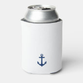 あなたのボート名クラシックいかりネイビーブルー&ホワイト 缶クーラー (缶裏面)