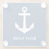 あなたのボート名クラシックいかりプレミアムコースター ガラスコースター (裏面)