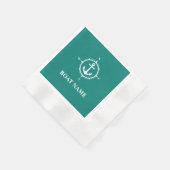 あなたのボート名コンパスいかりカクテル 縁ありカクテルナプキン (角)