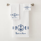 あなたのボート名シーホースいかりバスタオルセットsh0b バスタオルセット (インサイチュ)