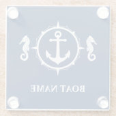 あなたのボート名シーホースいかりプレミアムコースター ガラスコースター (裏面)